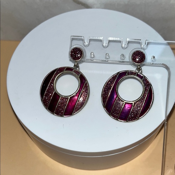 Purple and Silver Bracelet & earrings Set - Picture 4 of 7